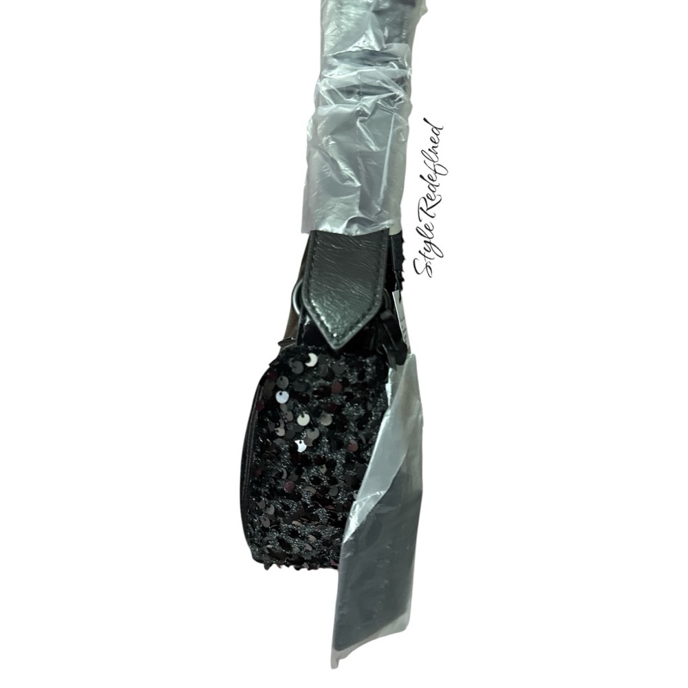 NWT $60msrp Nicole Miller Black Sequin Shoulder Bag - Picture 5 of 7